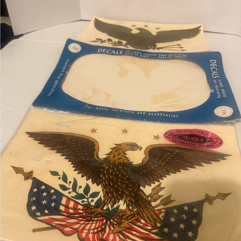 Meyercord Brown Eagle Wall Decal with American Flag